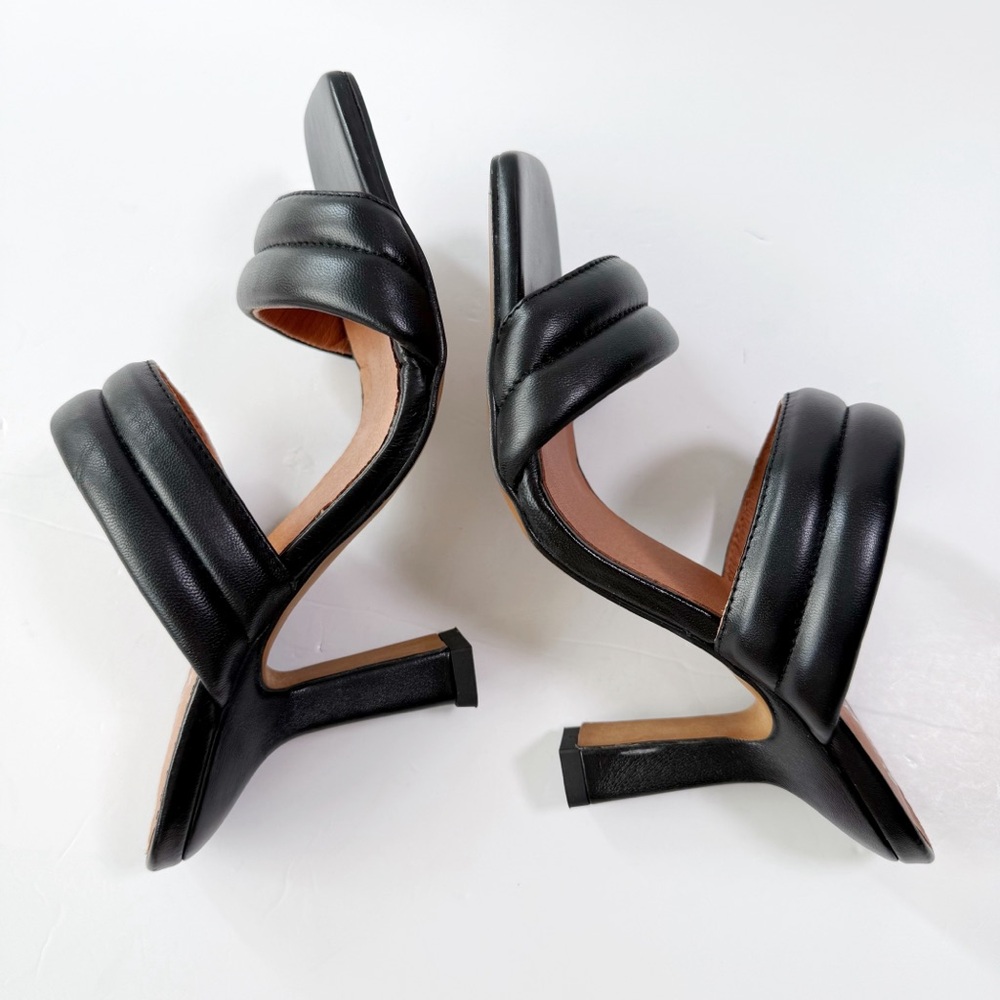 L'Intervalle Woman Black Leather Strappy Slip-On Mule Heel Sandal EU38 Classic - Picture 4 of 7